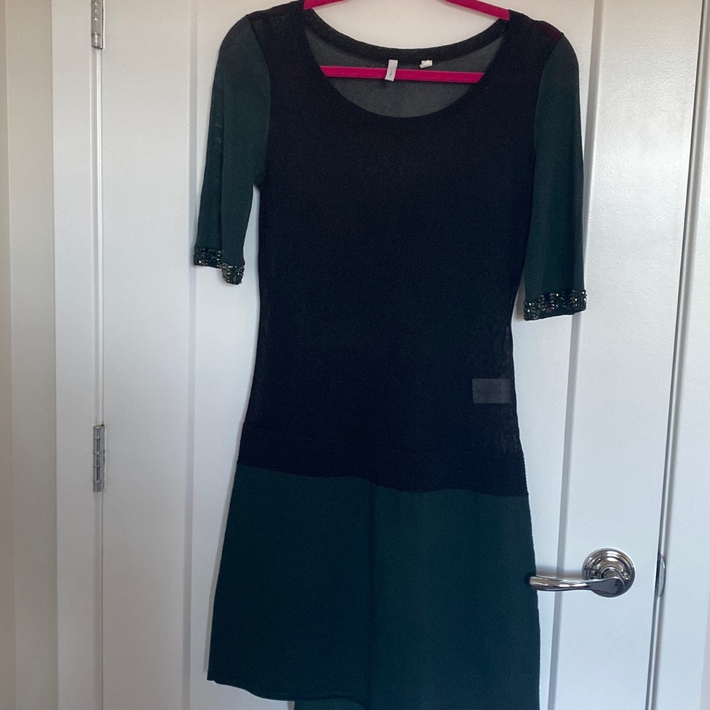Sparkly color block mini dress
